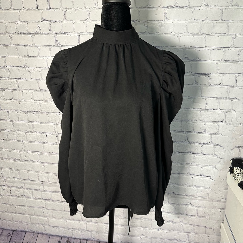 Jealous Tomato Black Puff Sleeve Blouse